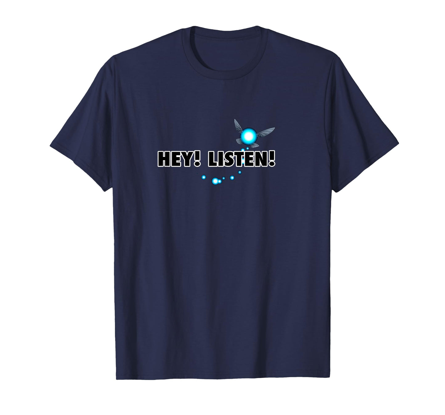 The Legend of Zelda Navi Hey Listen Blue Trail Center Logo T-Shirt