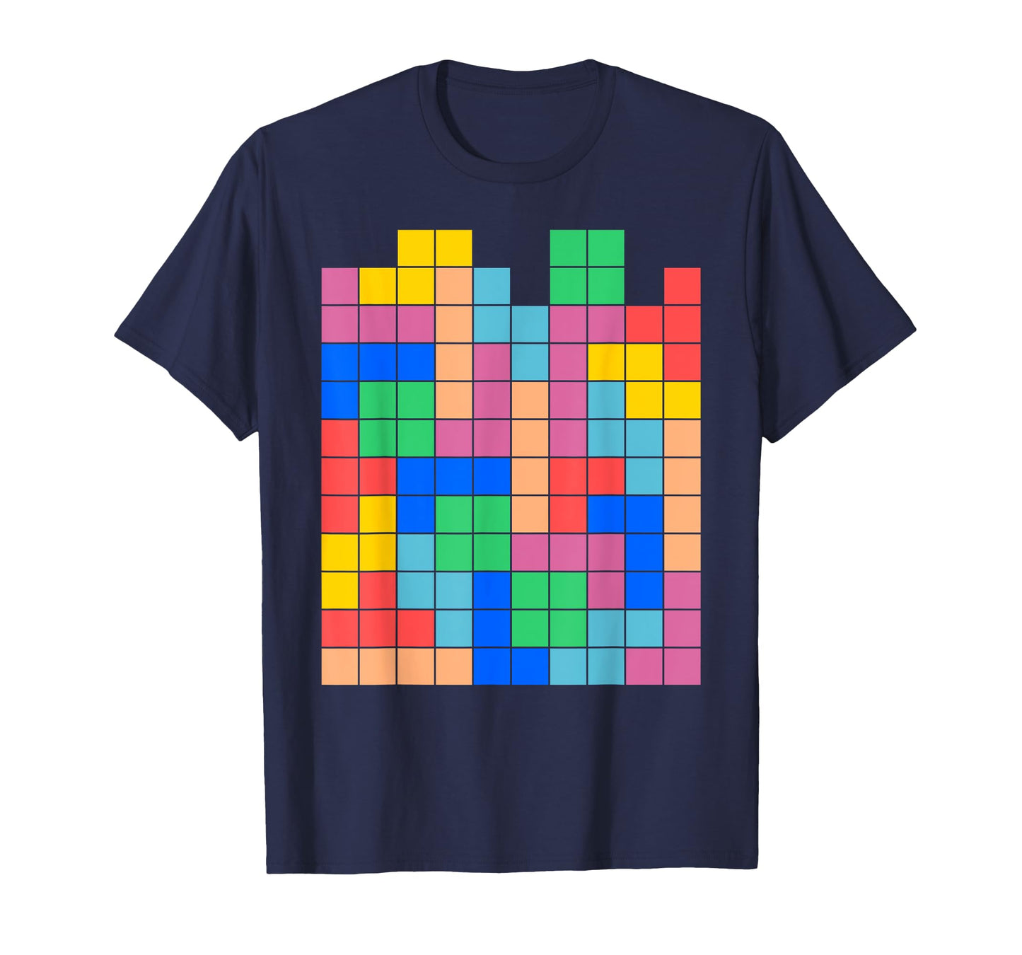 Geeky Tetrominoes Block Puzzle Video Game Math Teacher Nerd T-Shirt