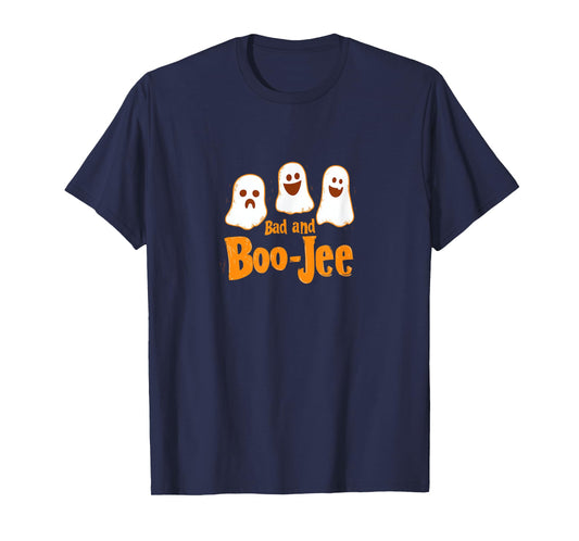 Bad and Boo-Jee Funny Ghost Halloween Design T-Shirt