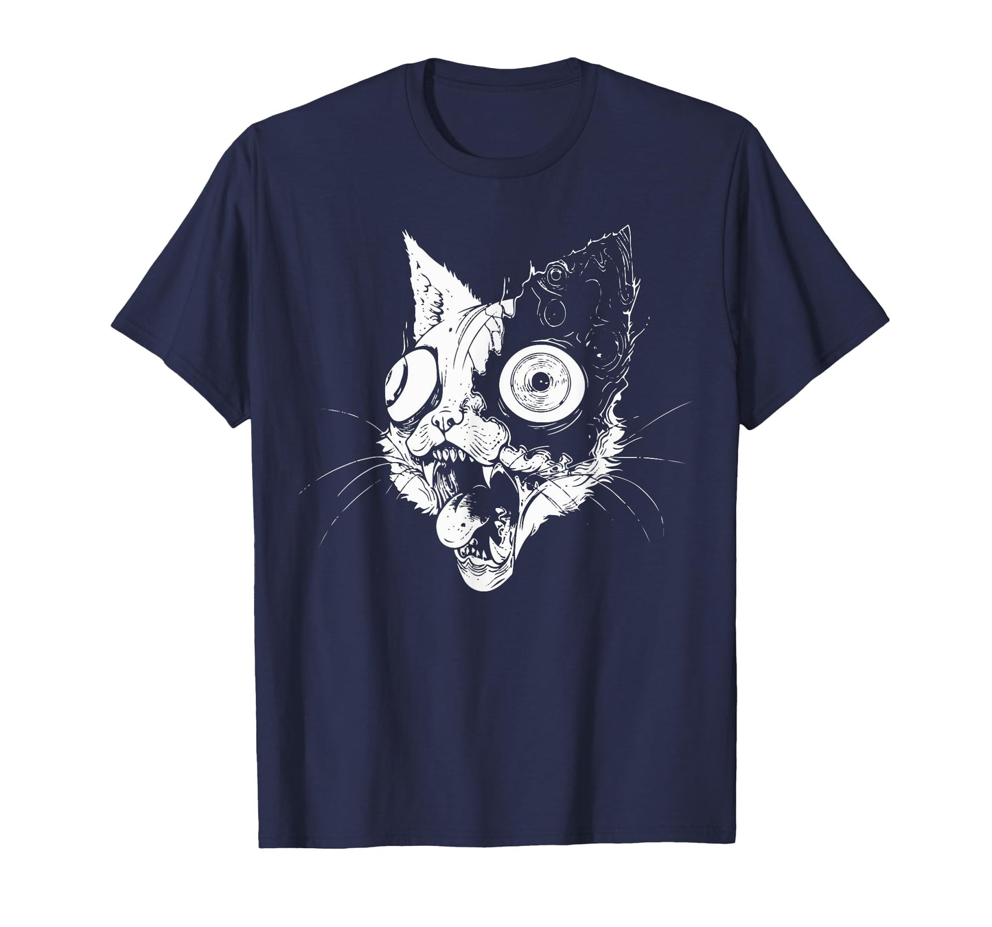 Psychedelic Zombie Cat | Weirdcore Weird Grunge Punk Goth T-Shirt for Men Women