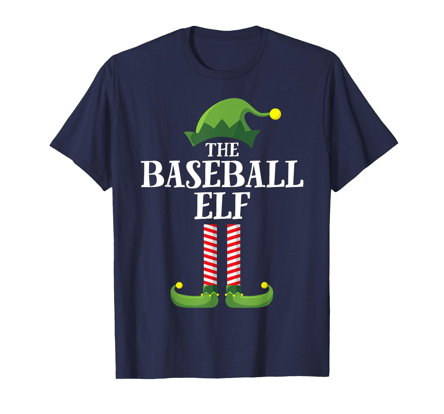 Baseball Elf Matching Family Group Christmas Party Pyjamas T-Shirt