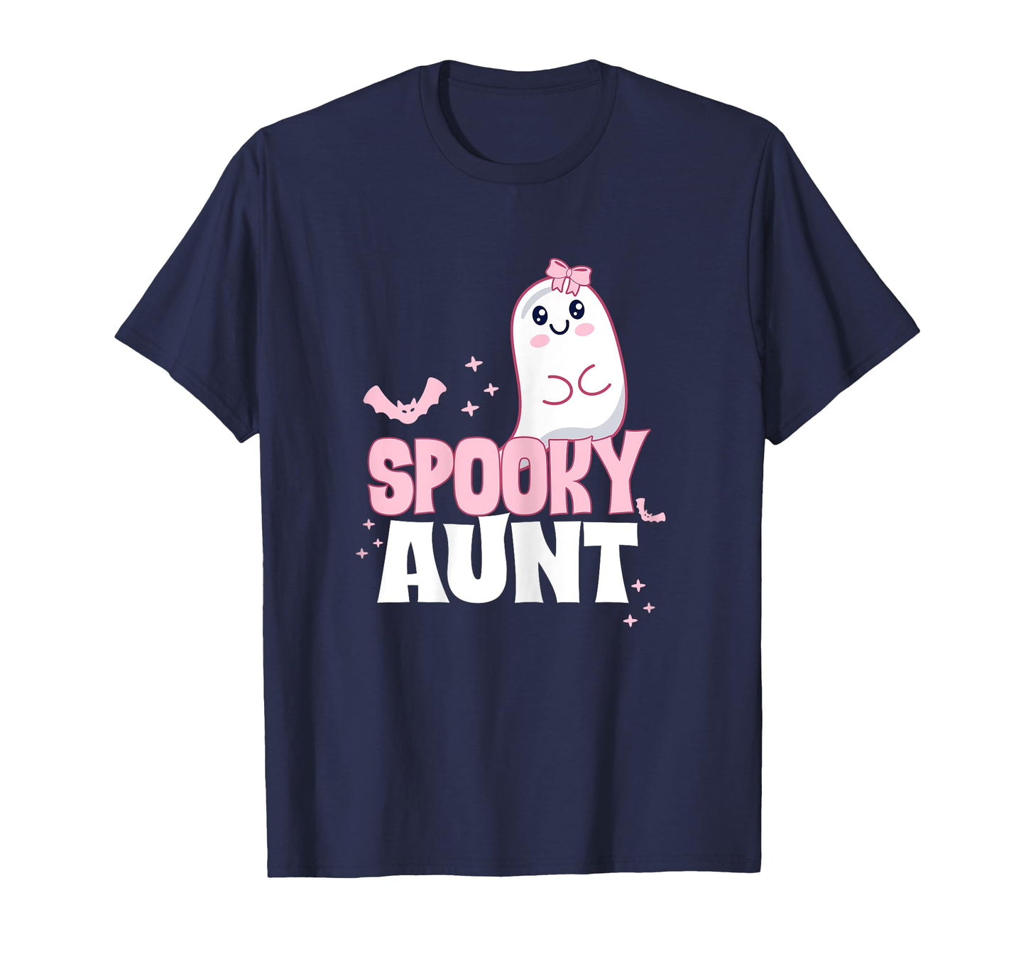 Spooky Aunt Family Cute Pink White Ghost Boo Halloween T-Shirt