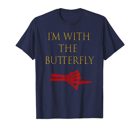 Mens Halloween Funny Outfit For Couples I'm With The Butterfly T-Shirt