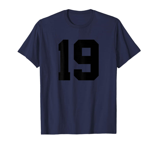 Number 19 (on Back) Sports Team Jersey Number T-Shirt