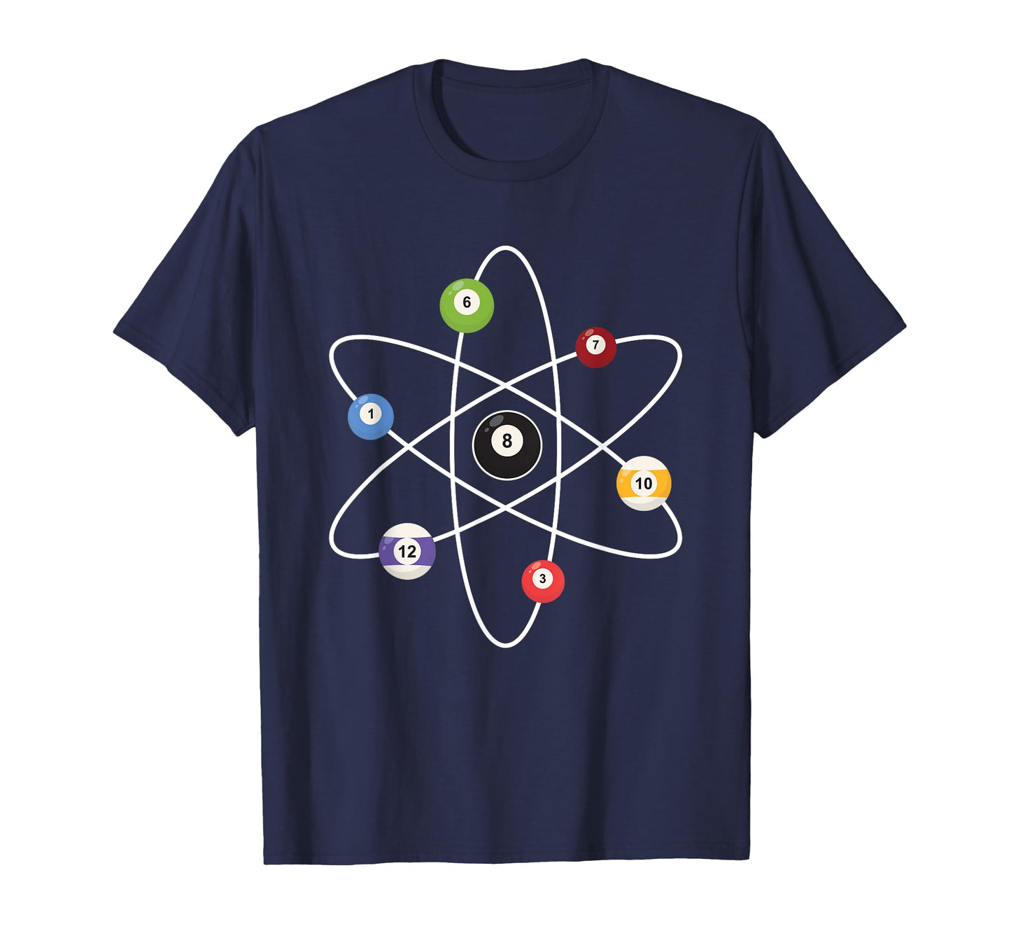 Cue Ball Atoms - Billiard Lover Pool Player Game Sports T-Shirt