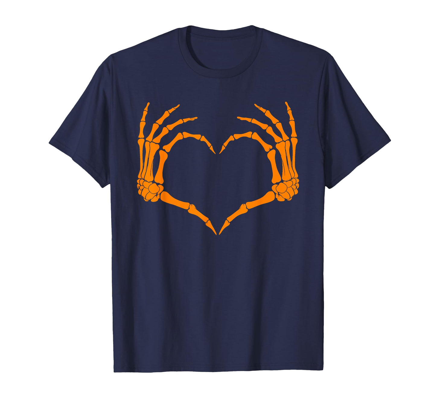 Skeleton Heart Hand Sign Family Women Girl Halloween Costume T-Shirt