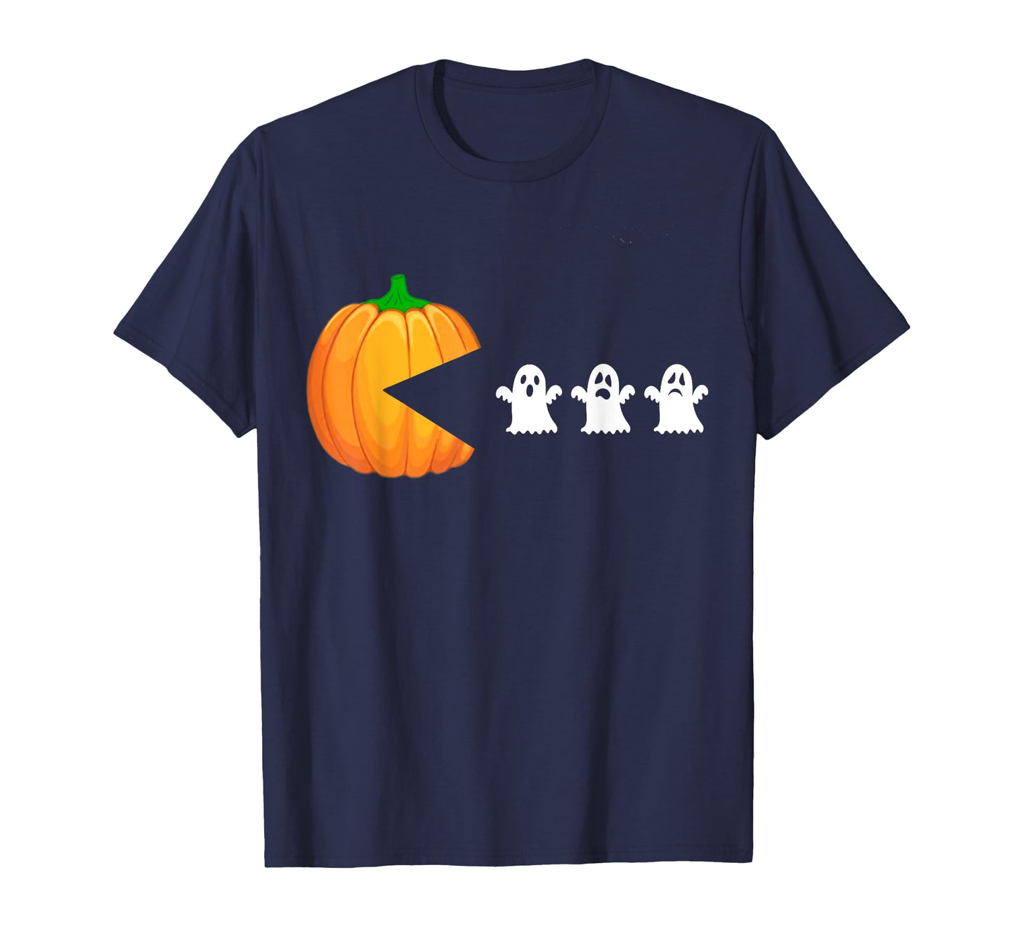Funny Halloween Pumpkin Eating Ghost, Gamer Men Women Kids T-Shirt