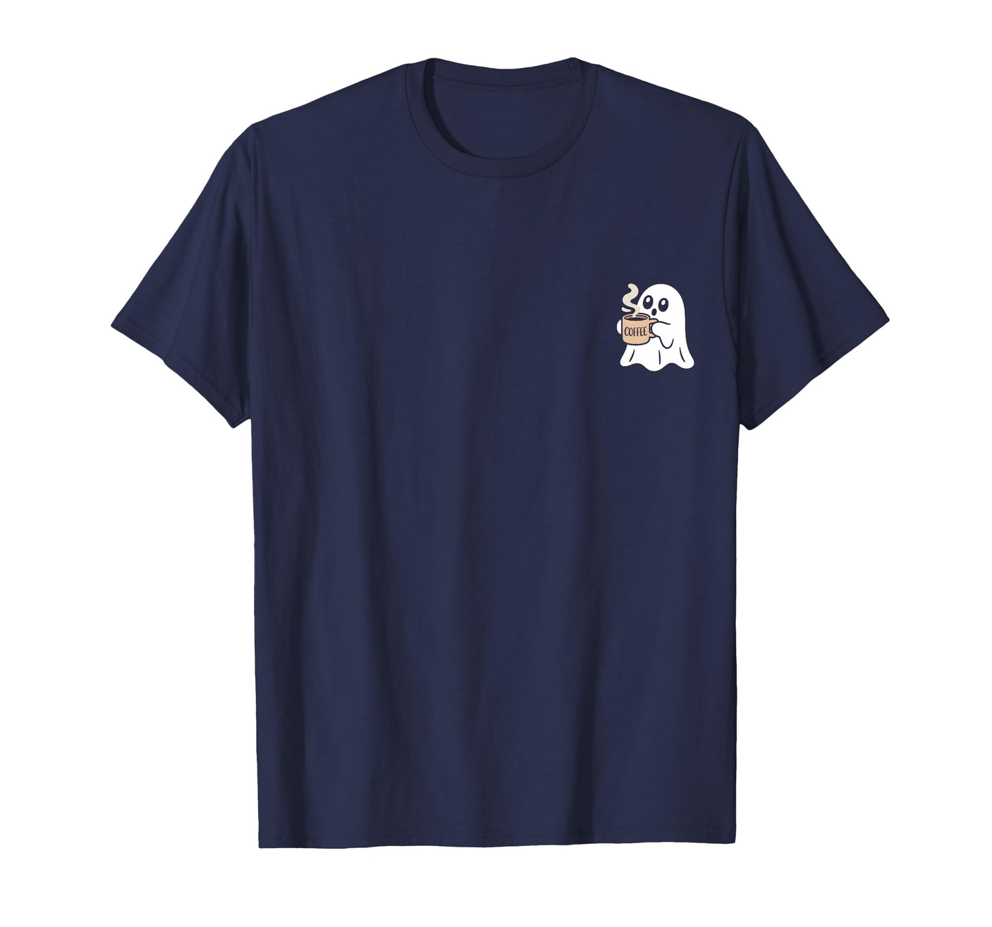 Ghost Drinking Coffee Funny Halloween Costume Coffee Lover T-Shirt
