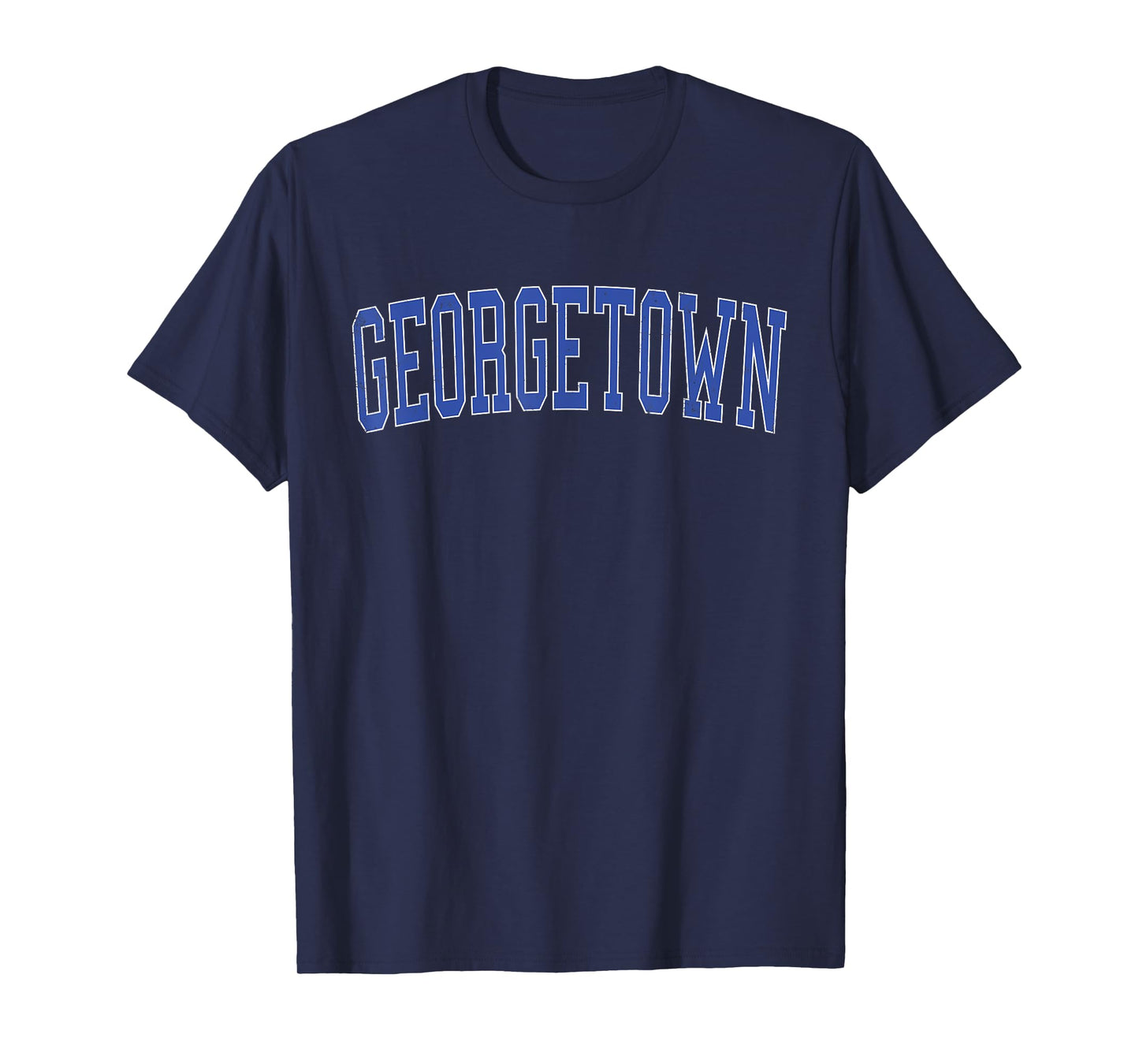 Vintage Georgetown TX Distressed Blue Varsity Style T-Shirt