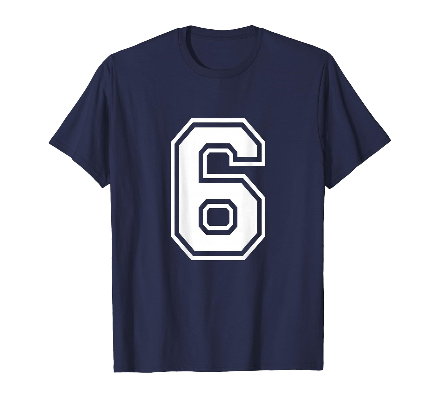 Number 6 Shirt Sports Player Number BACK of Shirt T-Shirt