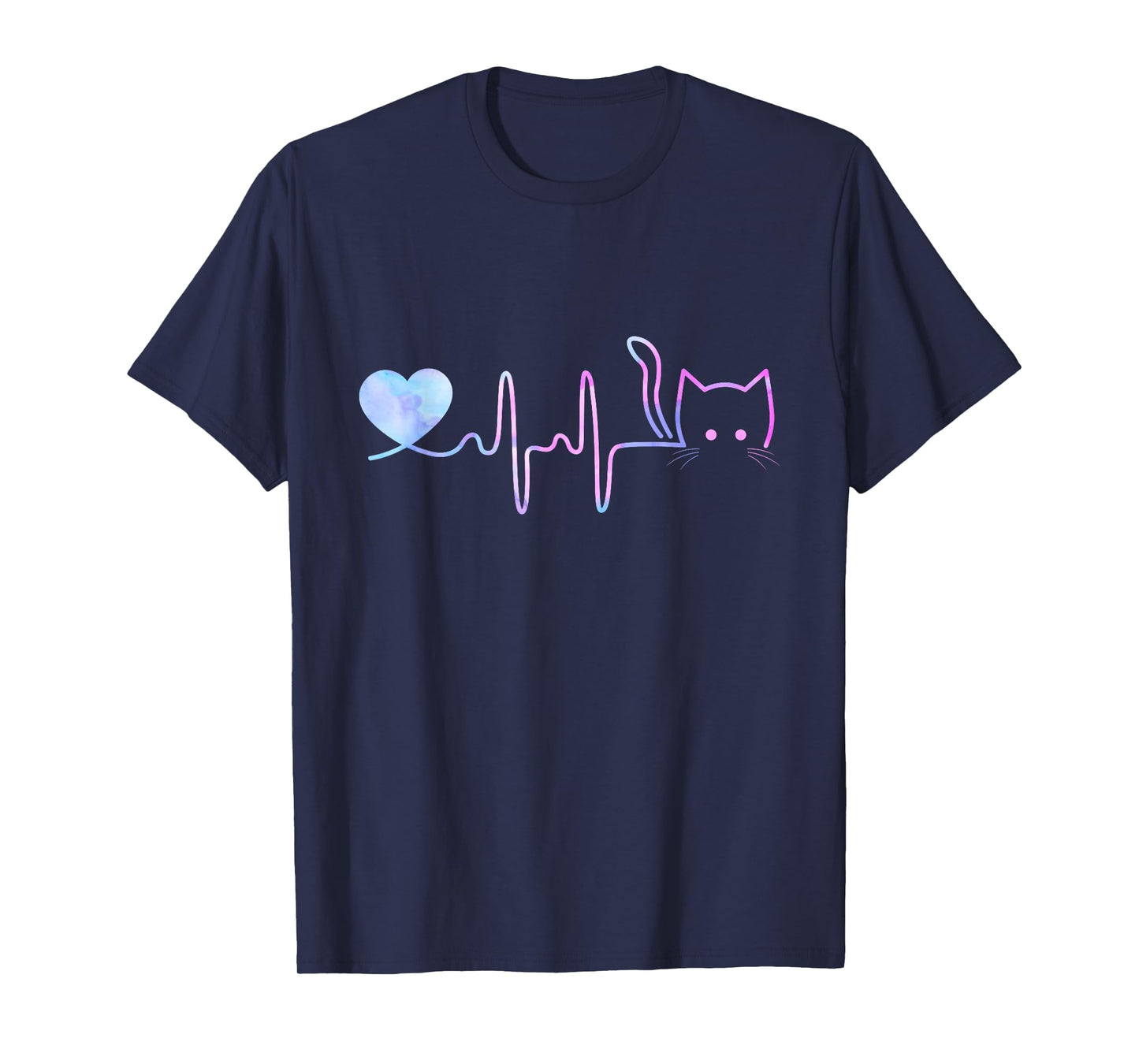 Heartbeat Cat Lover Shirt for Women Animal Cute Cat T-Shirt