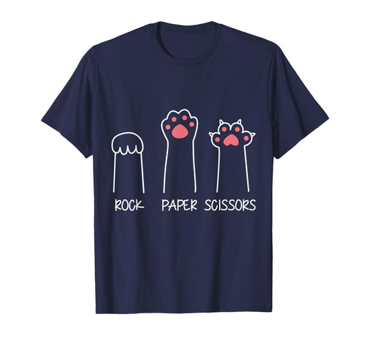 Rock Paper Scissors Hand Game Meme Animal Paw Cat T-Shirt for Men Women Girls Kids