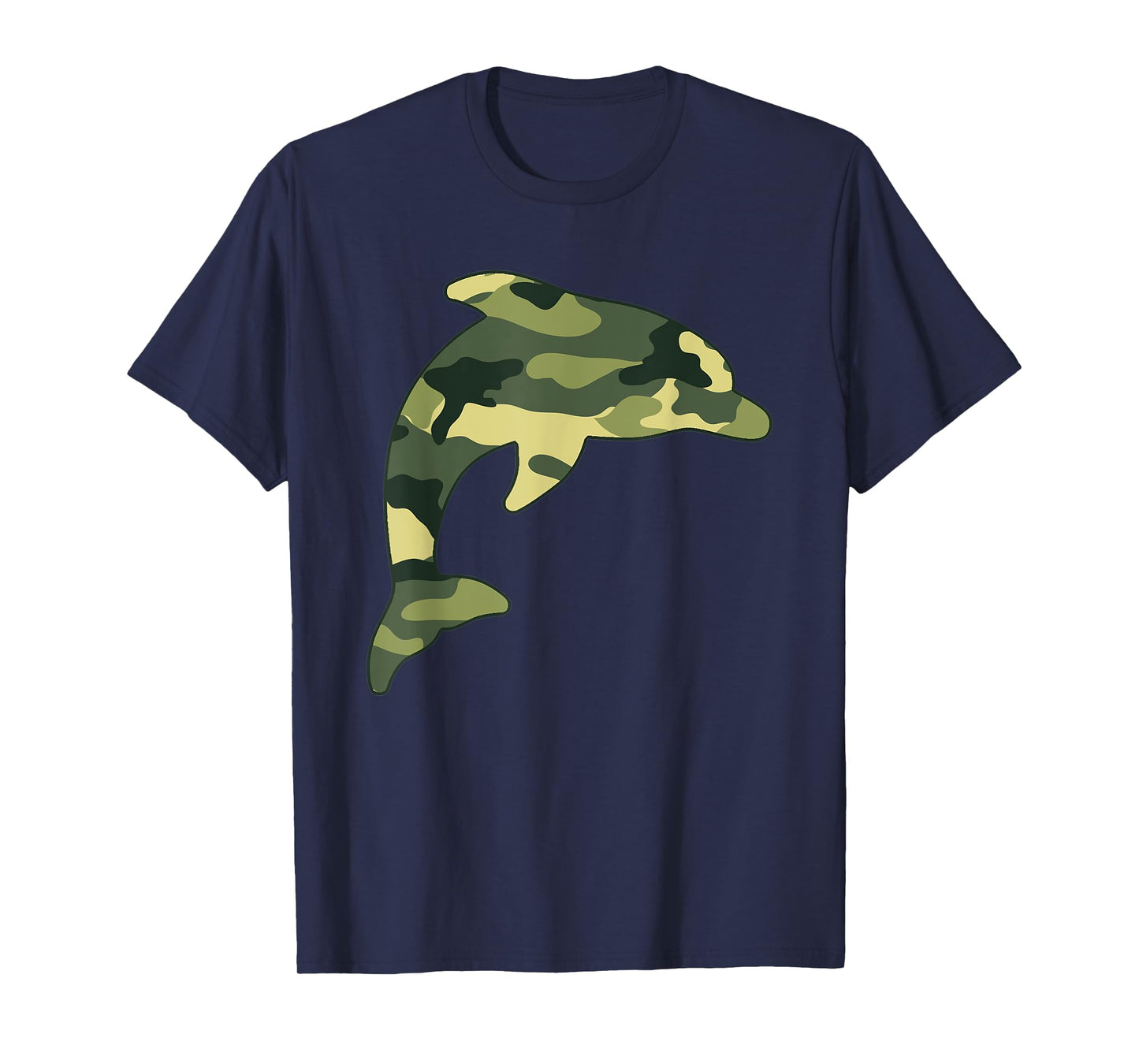 Military Dolphin Camo Men Print US Beluga Fish Veteran Gift T-Shirt