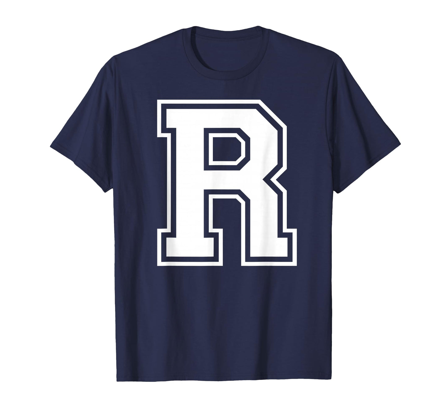 Letter R Capital Alphabet College Varsity Monogram Club T-Shirt