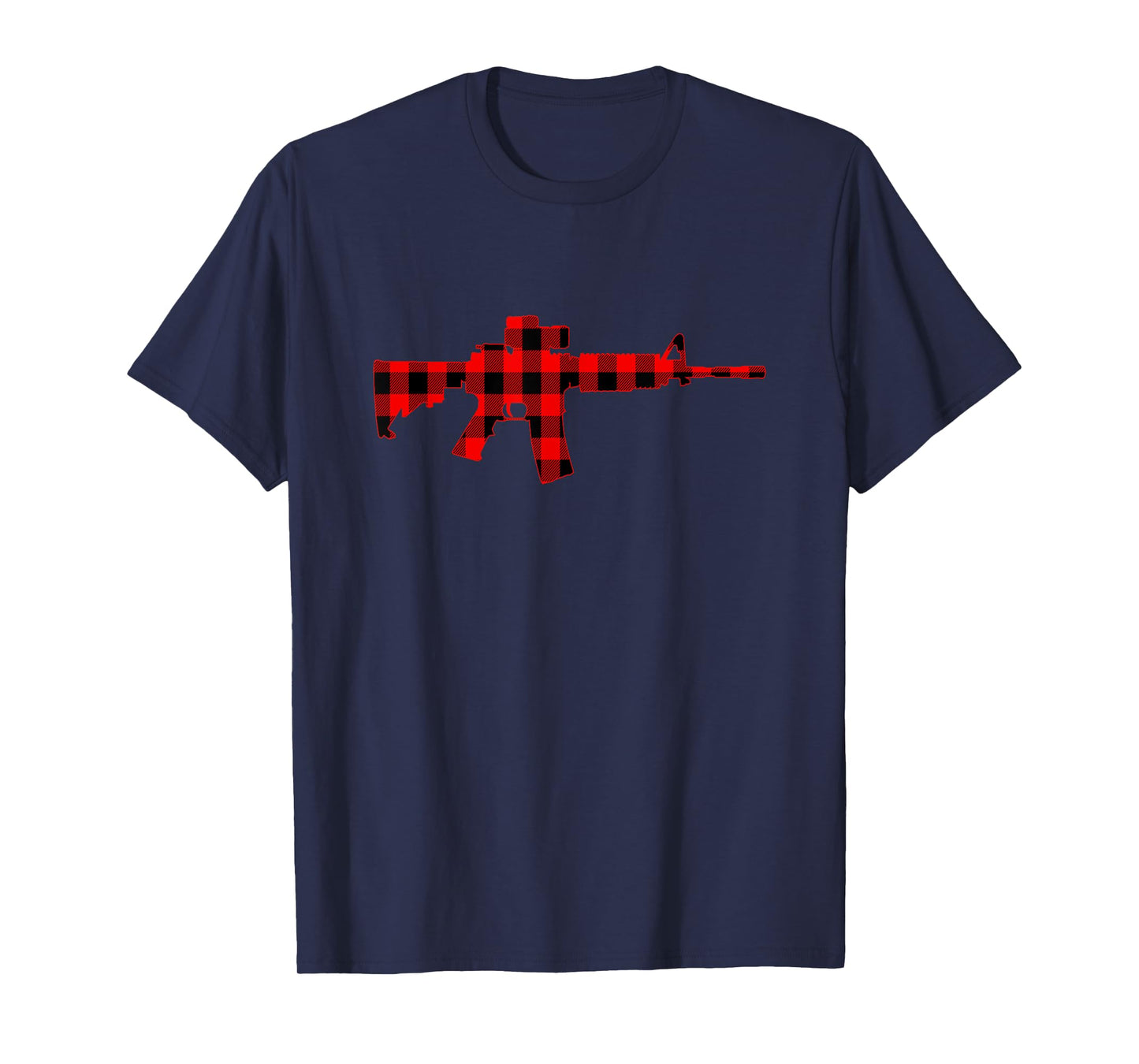 Plaid Christmas Gun Shirt - Tartan AR-15 Gift for Gun Lovers