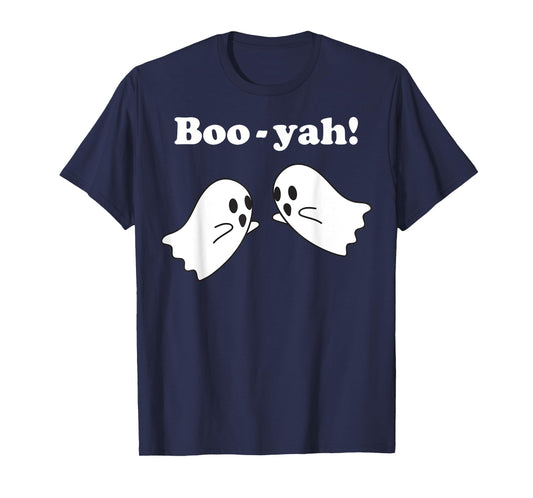 Halloween Apparel Boo-Yah Ghost Text T-Shirt