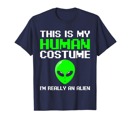 I’m Really An Alien Costume Women, Scary Weird Halloween Kid T-Shirt