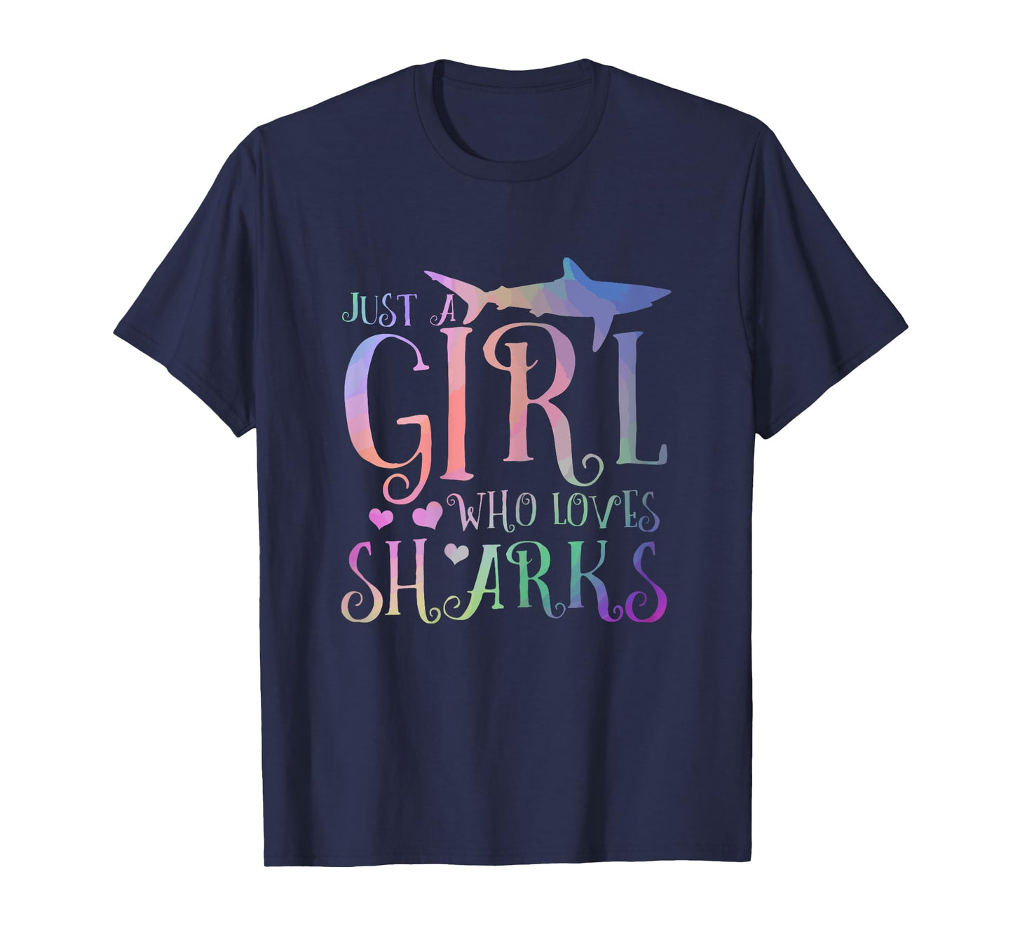 Just A Girl Who Loves Sharks Funny Watercolor Fishing Gift T-Shirt
