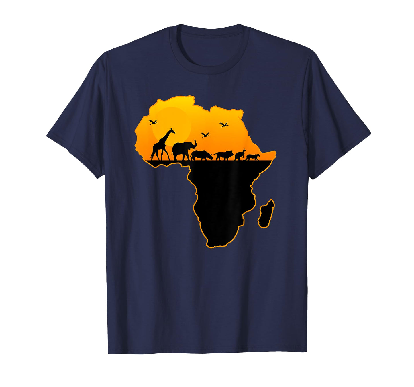 Exotic Safari Animals Silhouette Sizzling Africa Continent T-Shirt