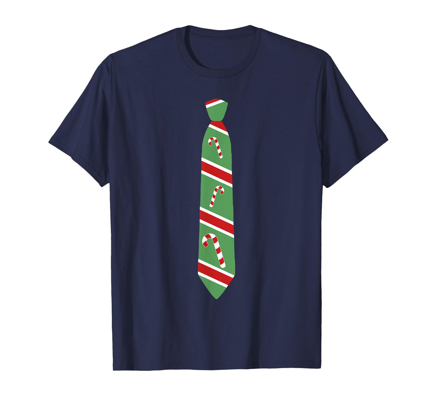 Funny Christmas Candy Cane Tie Holiday T-Shirt T-Shirt