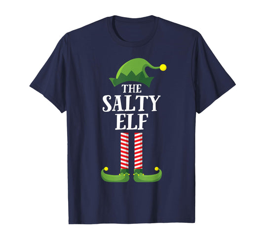 Salty Elf Matching Family Group Christmas Party Funny Elf T-Shirt