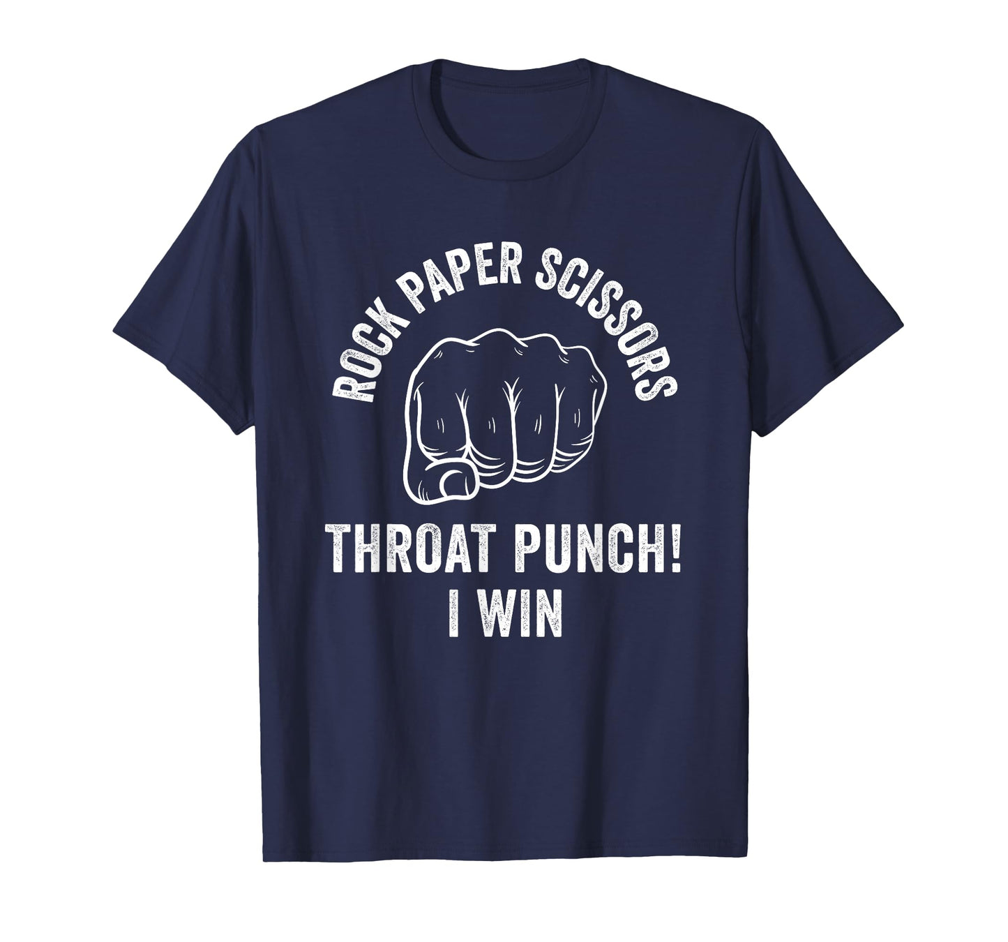Mens Rock Paper Scissors Throat Punch Sarcastic Design T-Shirt