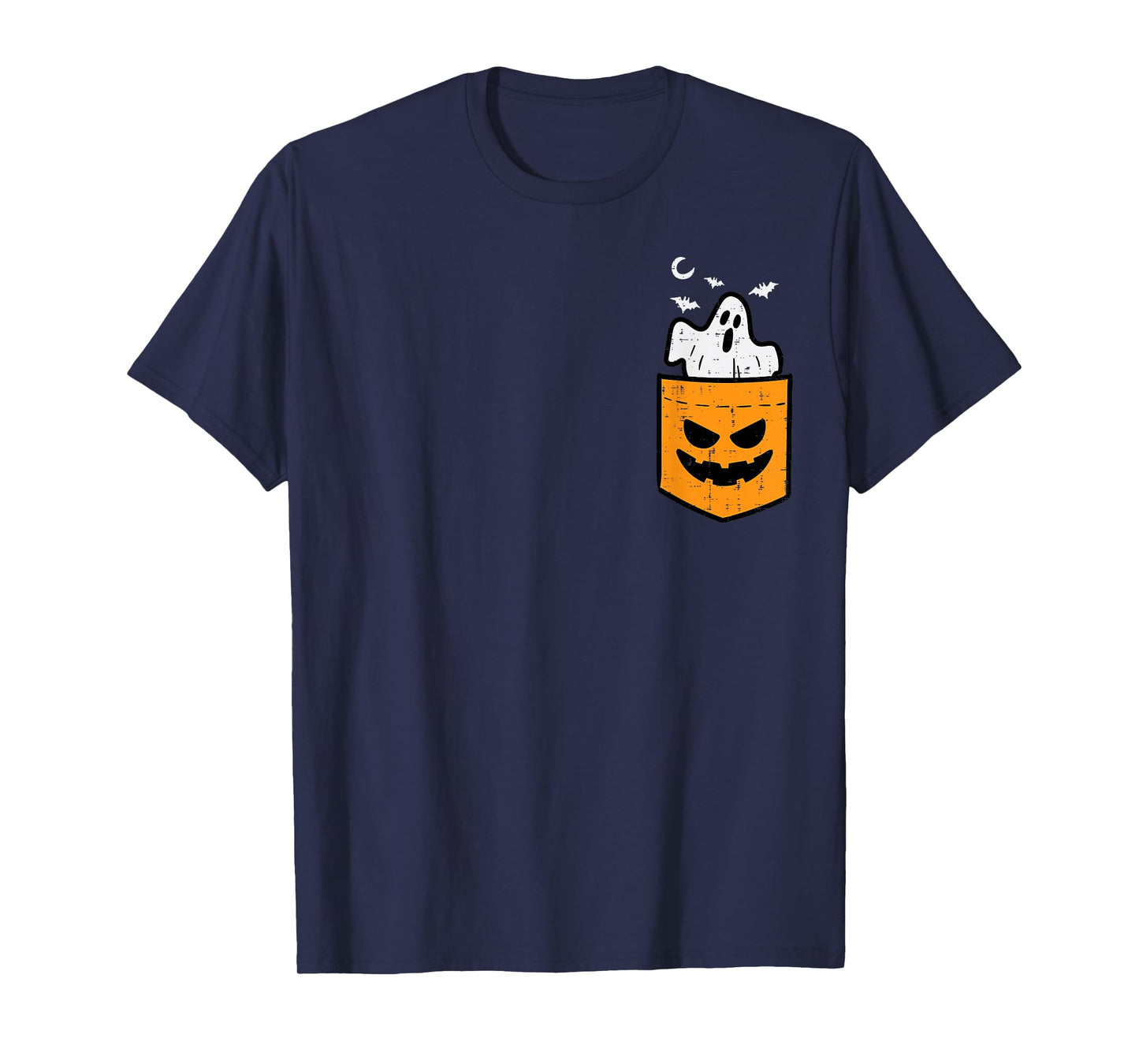 Pocket Ghost Scary Funny Halloween Costume Men Women Kids T-Shirt