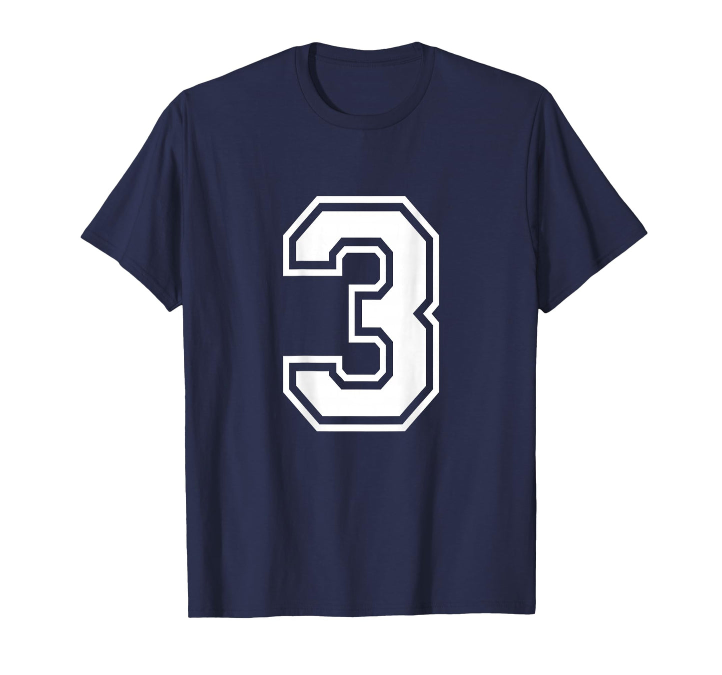 Number 3 Shirt Player Number on Back of Shirt T-Shirt