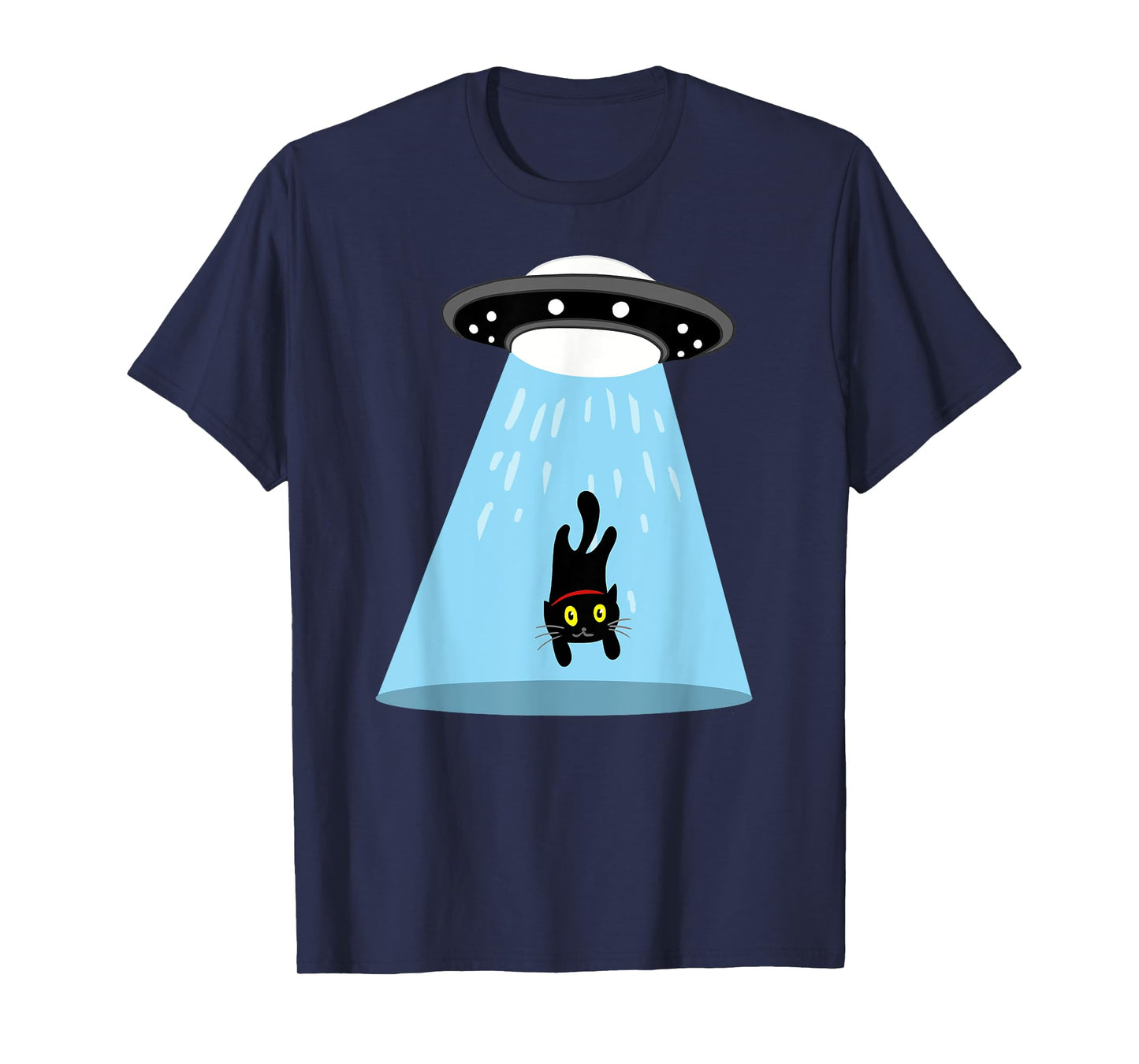Alien cat abduction T-Shirt for Men Women Kids