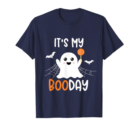 Its My Boo Day Cute Halloween Birthday Ghost Boy Girl Kids T-Shirt