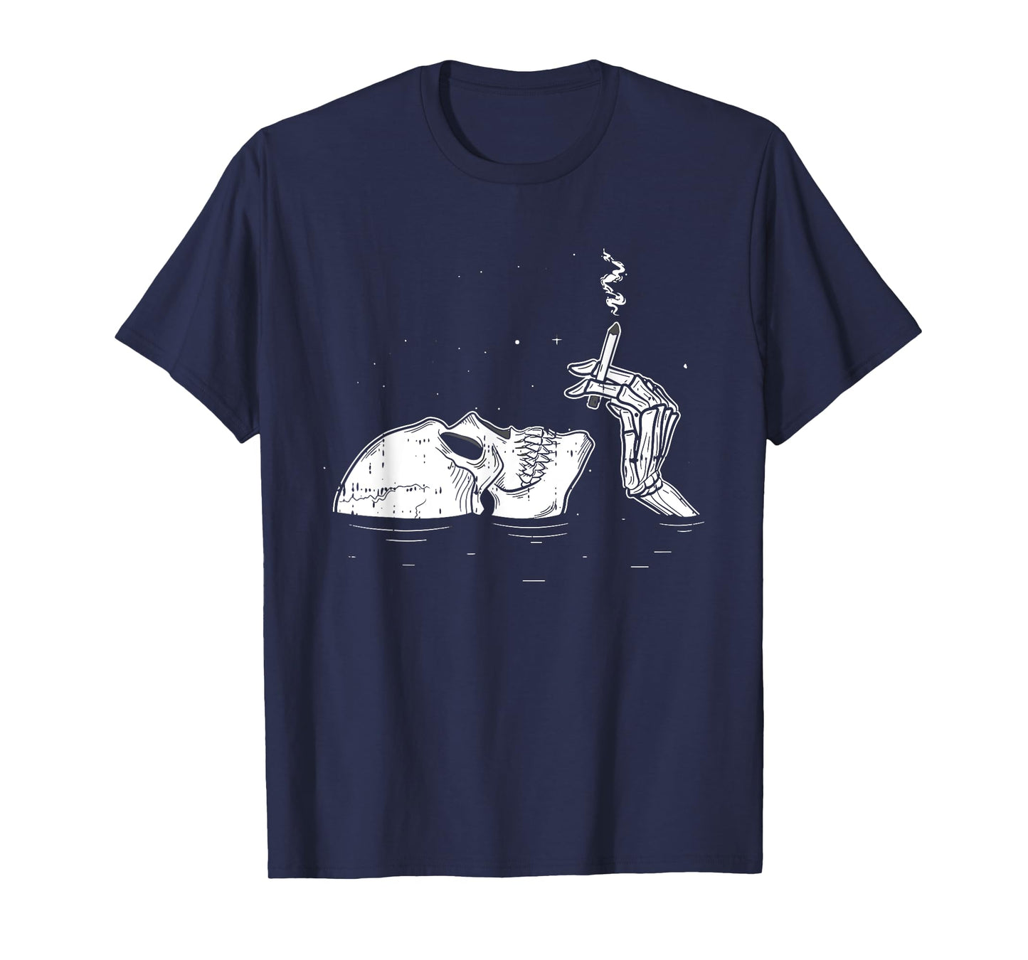 Skeleton Drowning Halloween Spooky Bones Skull Gothic Goth T-Shirt