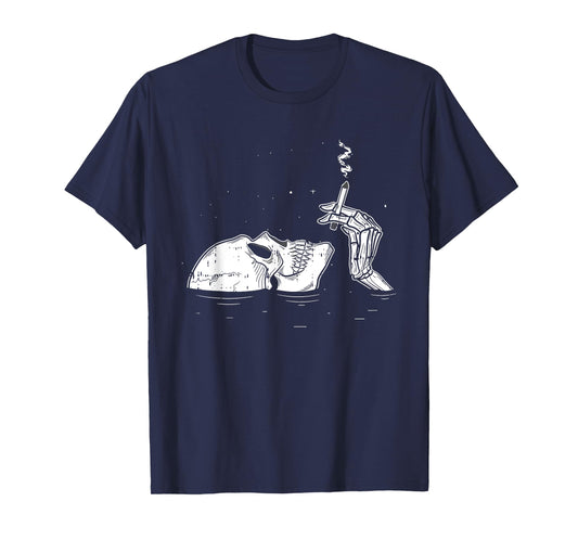 Skeleton Drowning Halloween Spooky Bones Skull Gothic Goth T-Shirt