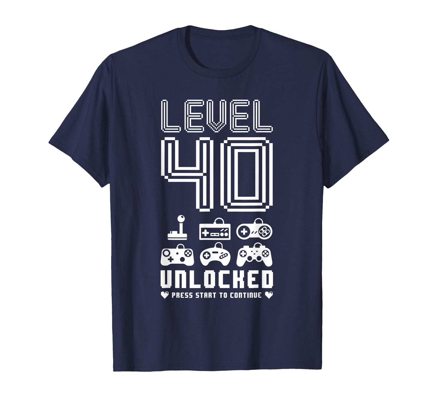 Level 40 Unlocked T-Shirt Video Gamer 40th Birthday Gift Tee T-Shirt