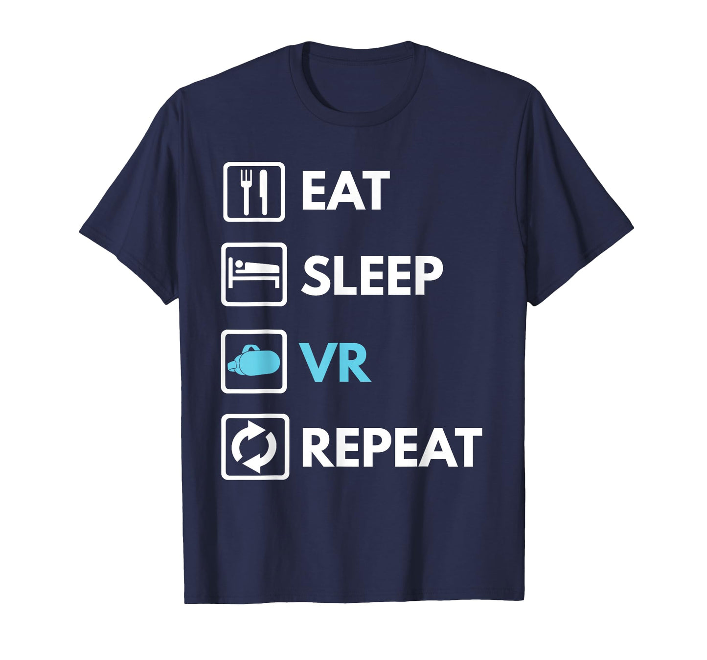 Eat Sleep VR Repeat Funny VR Gamer Boy VR Athlete T-Shirt
