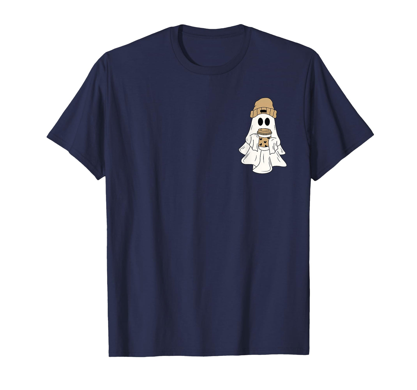 Ghost Drinking Coffee Funny Halloween Costume Coffee Lover T-Shirt