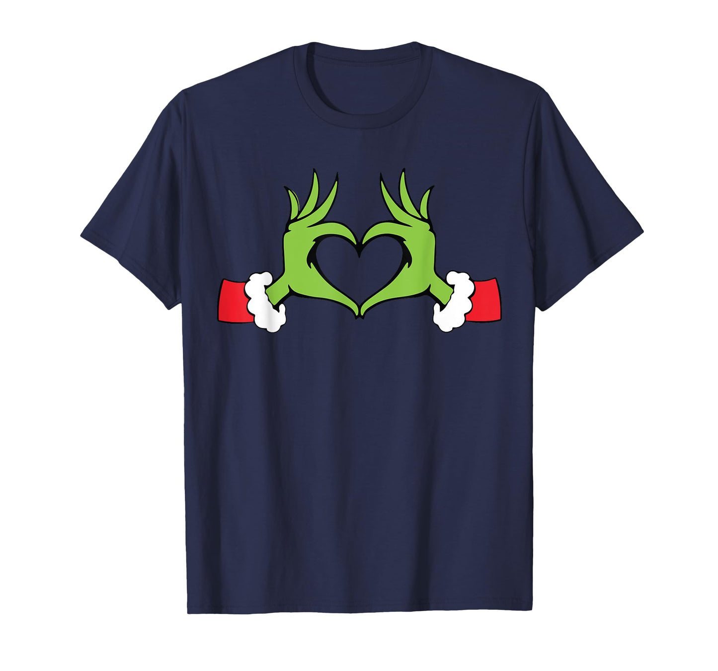 Funny Elf With Cute Heart Hands Style Christmas Costumes T-Shirt