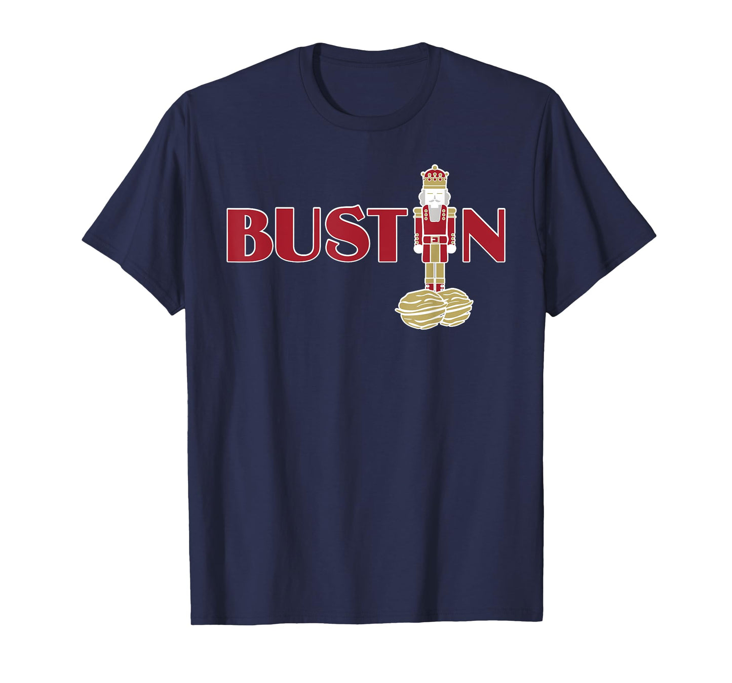 Funny Adult Nut Cracker Bustin Gym Christmas Weightlifting T-Shirt