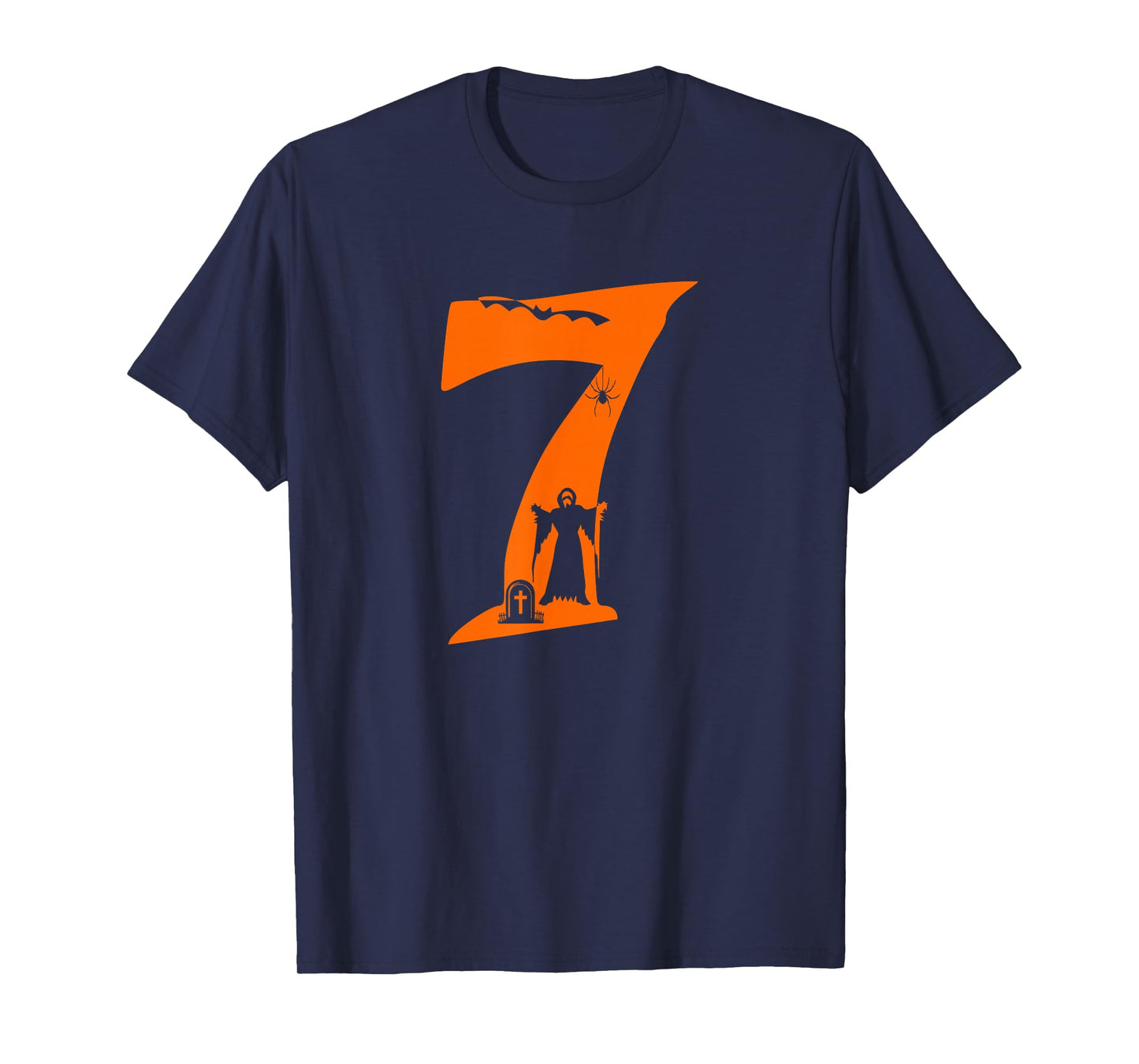 Number 7 Funny Meme Saying 6 7 Six Seven Scary Halloween Boy T-Shirt