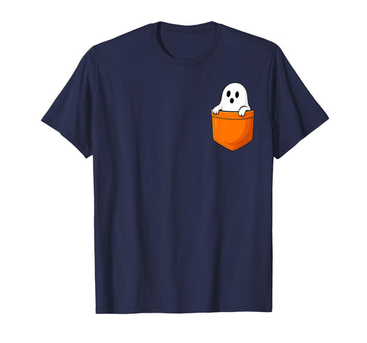 Ghost in Pocket Halloween Spooky Funny Boo Costume T-Shirt