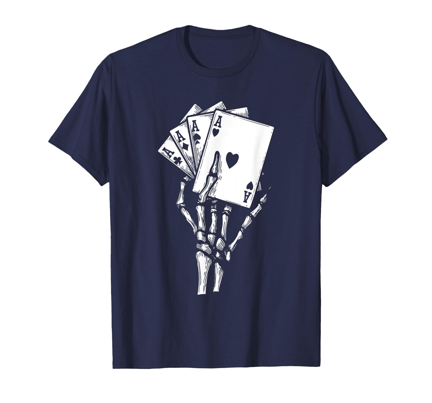 Skeleton Hand Playing Card Lazy Halloween Costume Poker T-Shirt