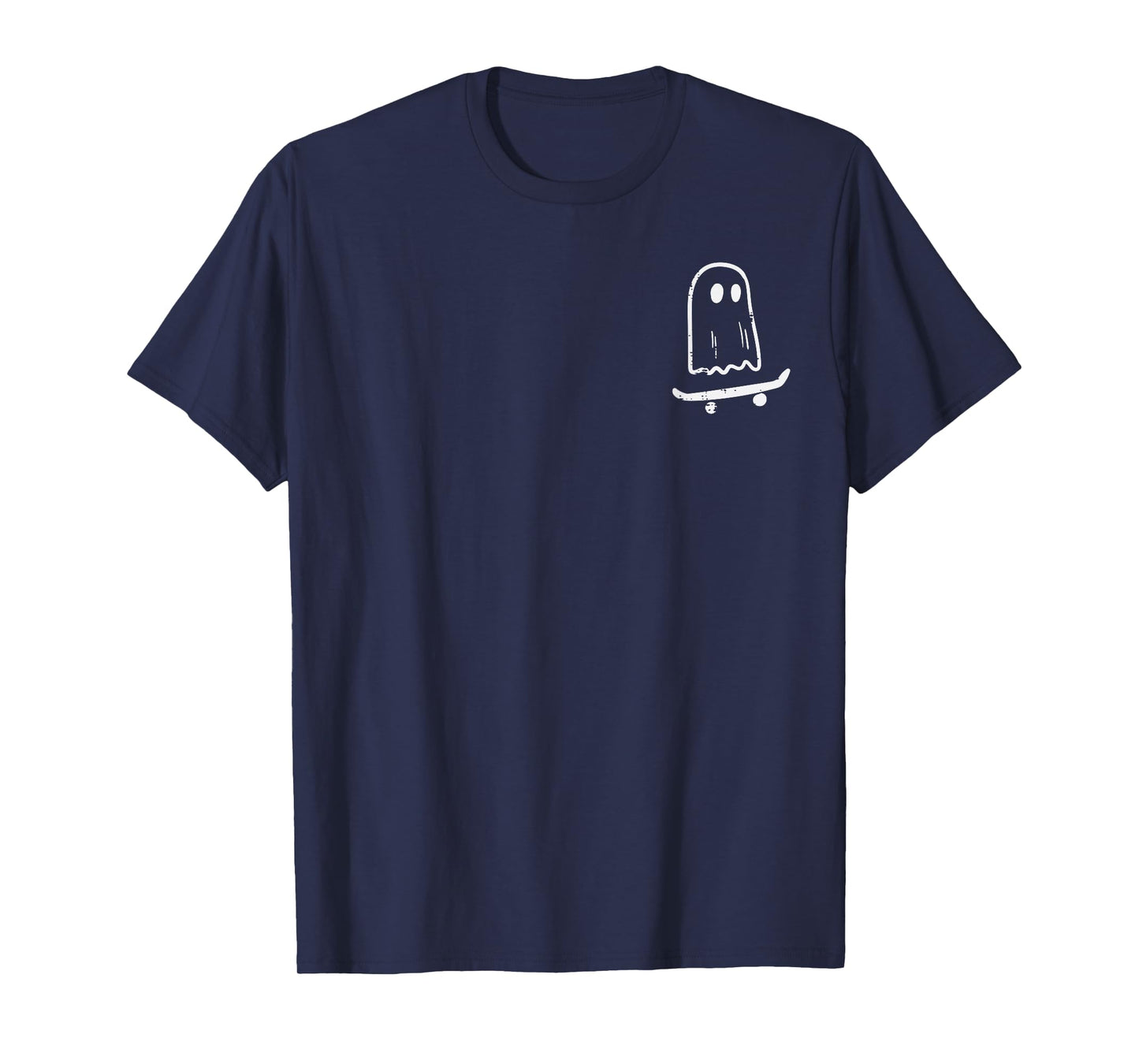 Ghost On Skateboard Funny Retro Halloween Costume Boys Kids T-Shirt