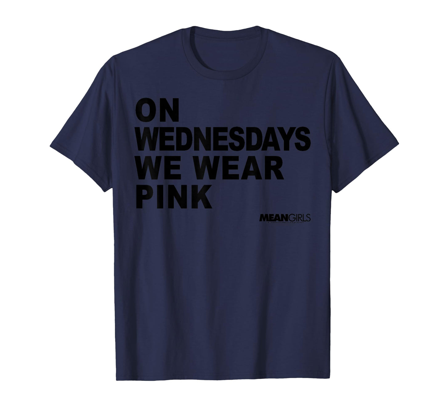 Mean Girls On Wednesdays We Wear Pink Stacked Text T-Shirt