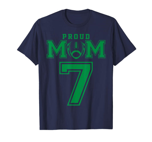 Custom Proud Football Mom Number 7 G Personalized T-Shirt