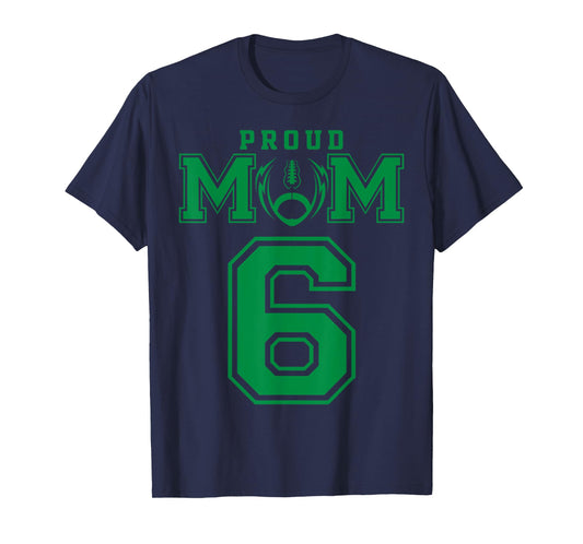 Custom Proud Football Mom Number 6 G Personalized T-Shirt