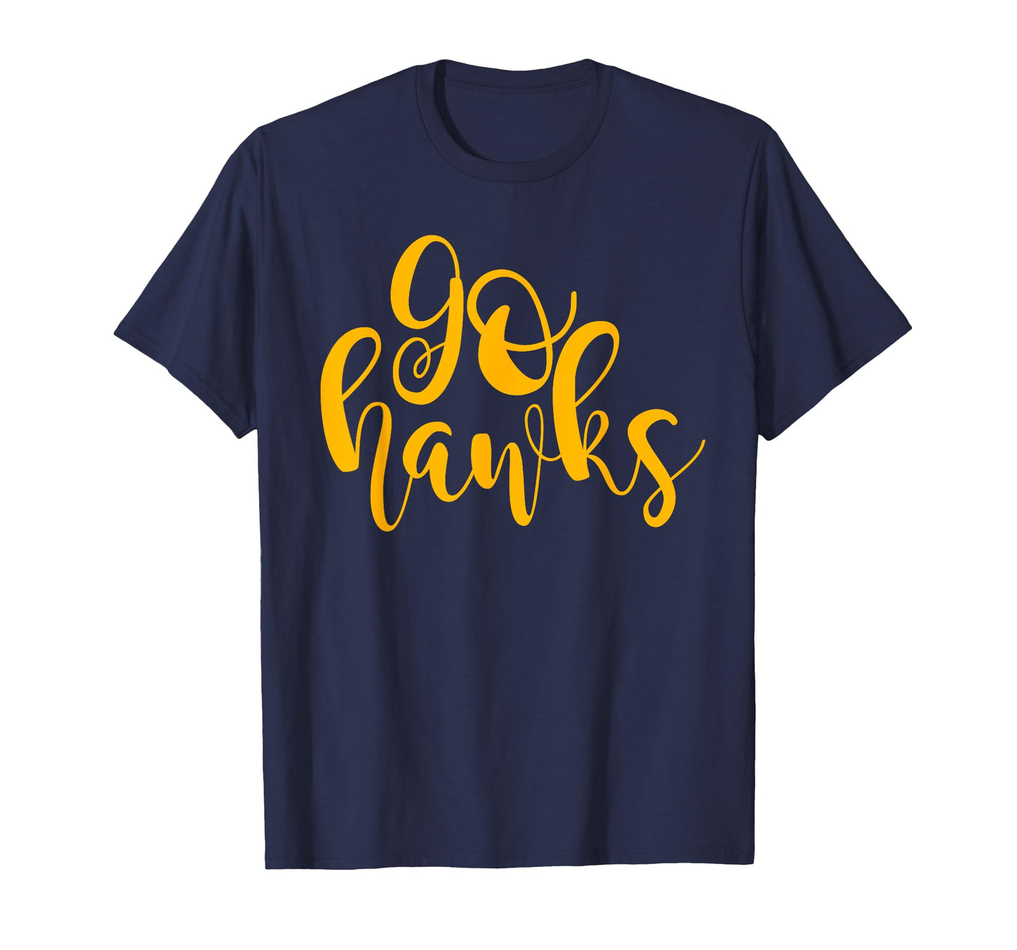Black and Gold Go Hawks Highschool Football Spirit Shirt T-Shirt