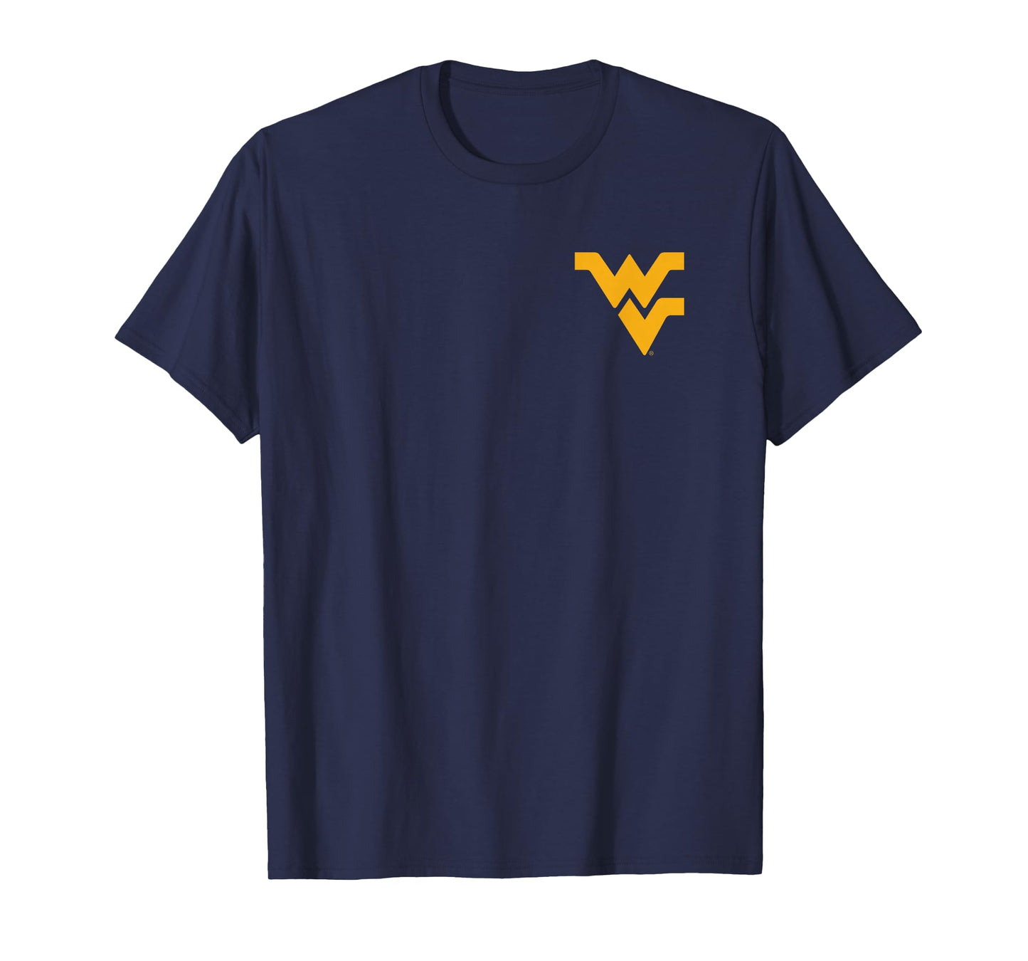 West Virginia Mountaineers Front/Back Mascot Navy T-Shirt