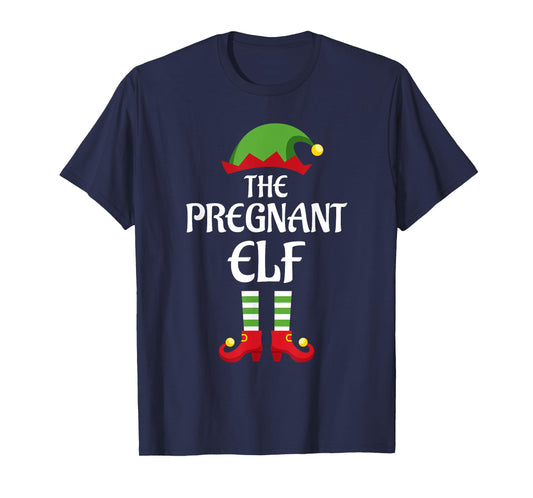 Pregnant Elf Family Matching Group Christmas T-Shirt