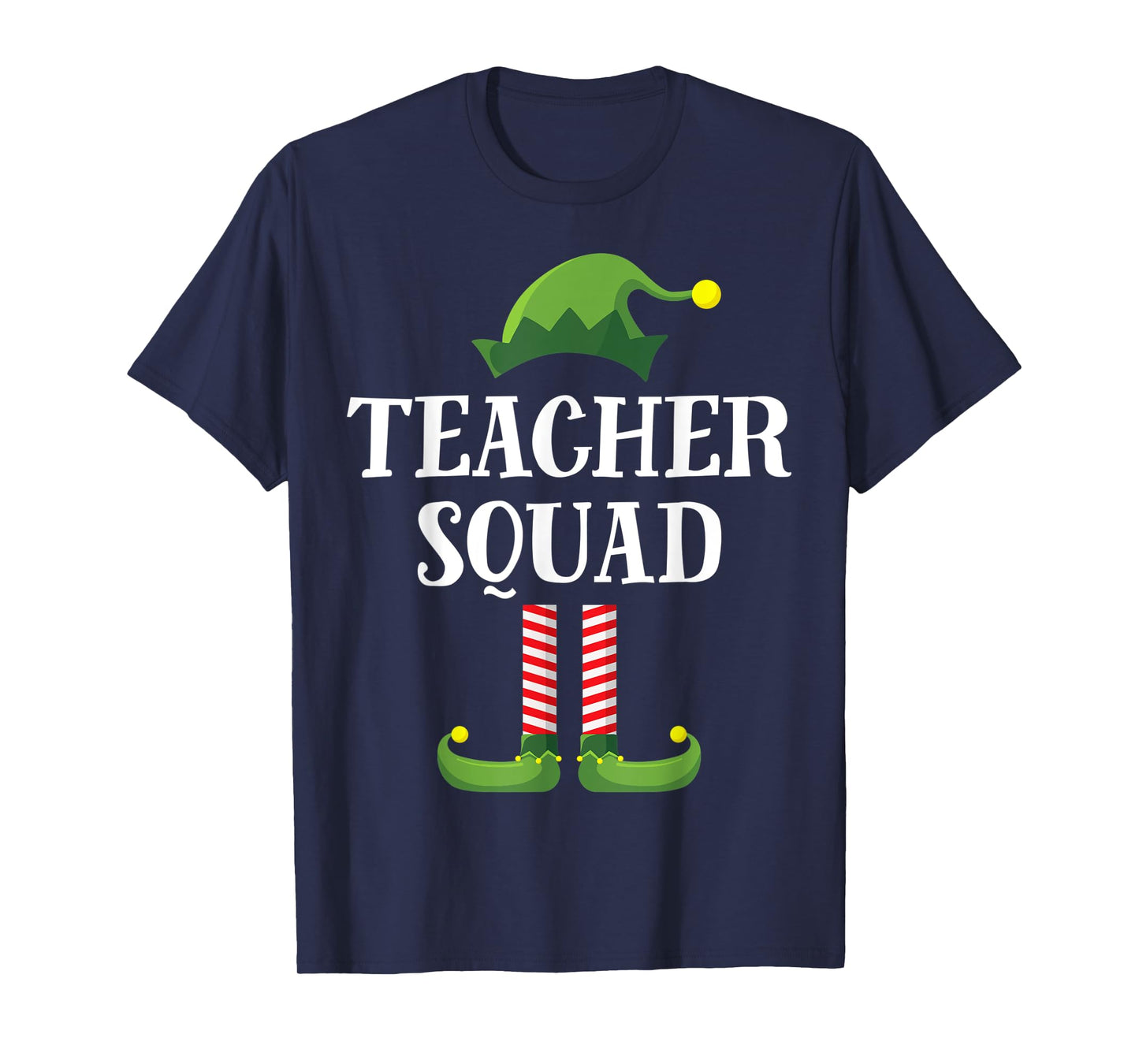Teacher Squad Elf Matching Group Christmas School Party T-Shirt
