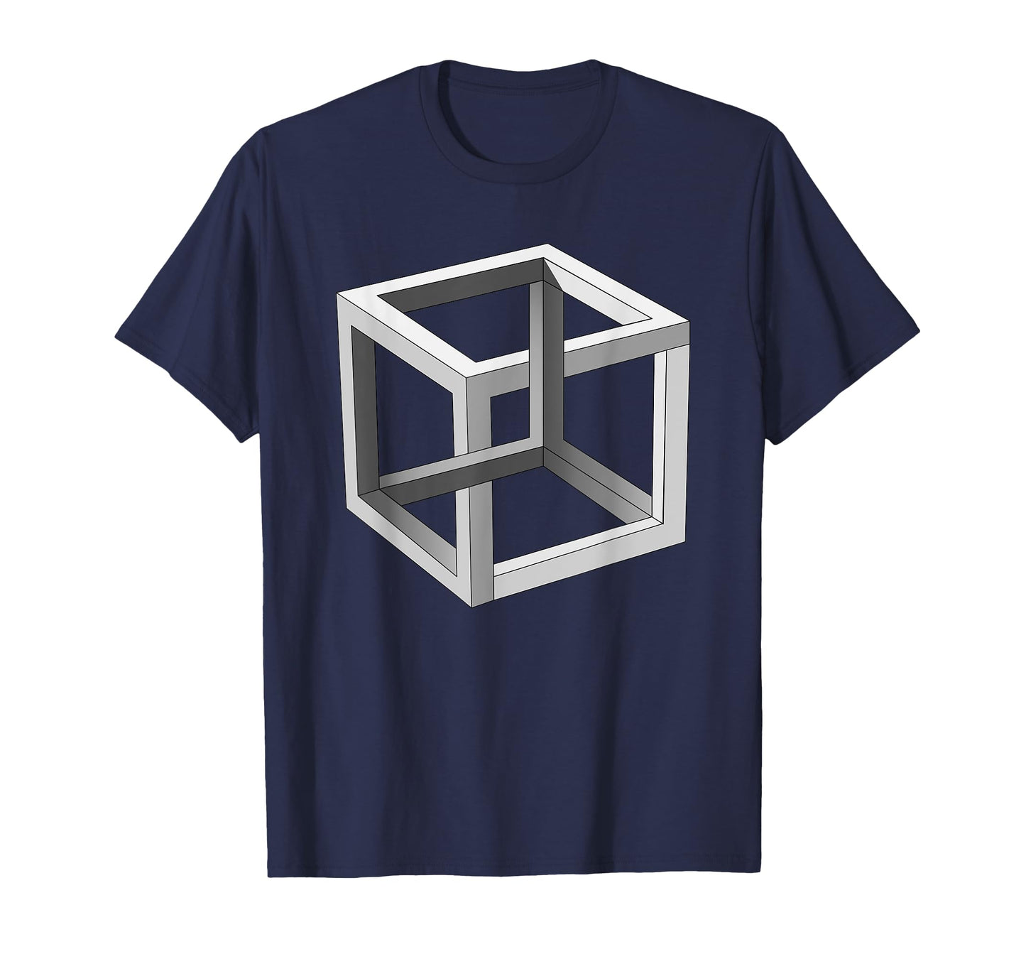 Cube Optical Illusion Necker Cube Architect Optical Illusion T-Shirt
