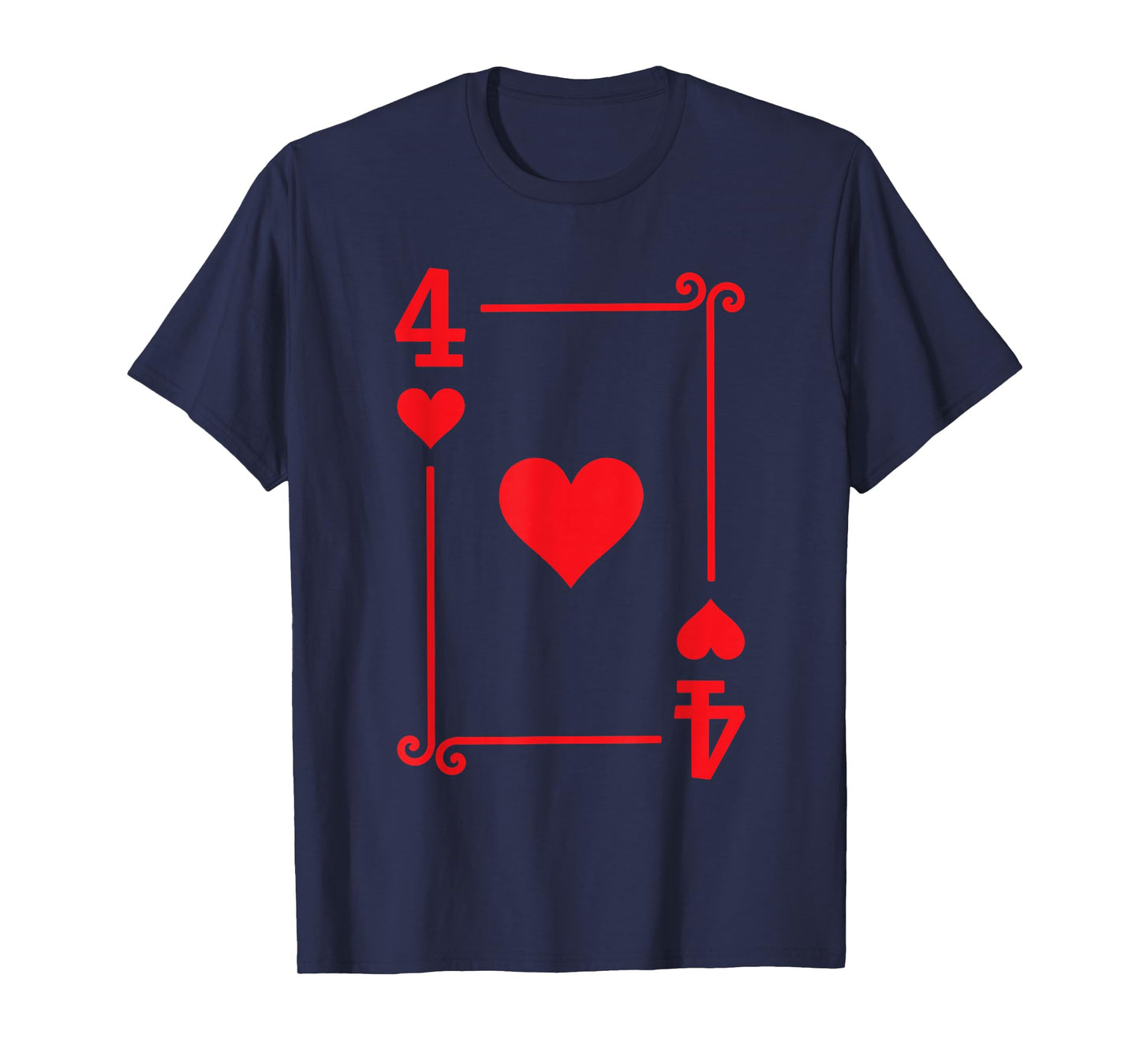 Playing Cards Costume 4 Hearts Card - Four Card T-Shirt